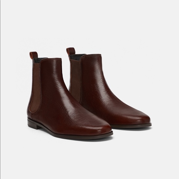 zara brown ankle boots